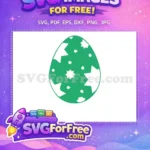 Free Green Easter Egg Free White Star Patterns Easter Holiday Free SVG - Instant Download