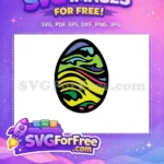 Free Abstract Wavy Colors Free Easter Egg Earring Craft Free SVG - Instant Download