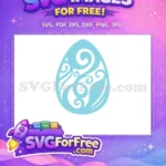 Free Light Blue Swirl Free Ornate Easter Egg Earring Free SVG - Instant Download
