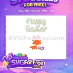 Free Orange Fox Bunny Free Happy Easter Floral Free SVG - Instant Download