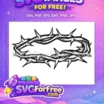Free Sacred Crown of Thorns Free Black White Easter Religious Free SVG - Instant Download