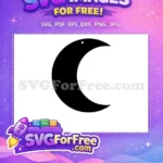 Free Black Crescent Earring Free Simple Moon Silhouette Easter Free SVG - Instant Download