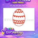 Free Red Wavy Pattern Free Egg Earring Easter Free SVG - Instant Download
