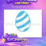 Free Light Blue Striped Free Easter Egg Earring Design Free SVG - Instant Download