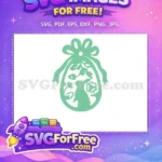 Free Mint Green Bunny Free Floral Egg Earring Easter Holiday Free SVG - Instant Download