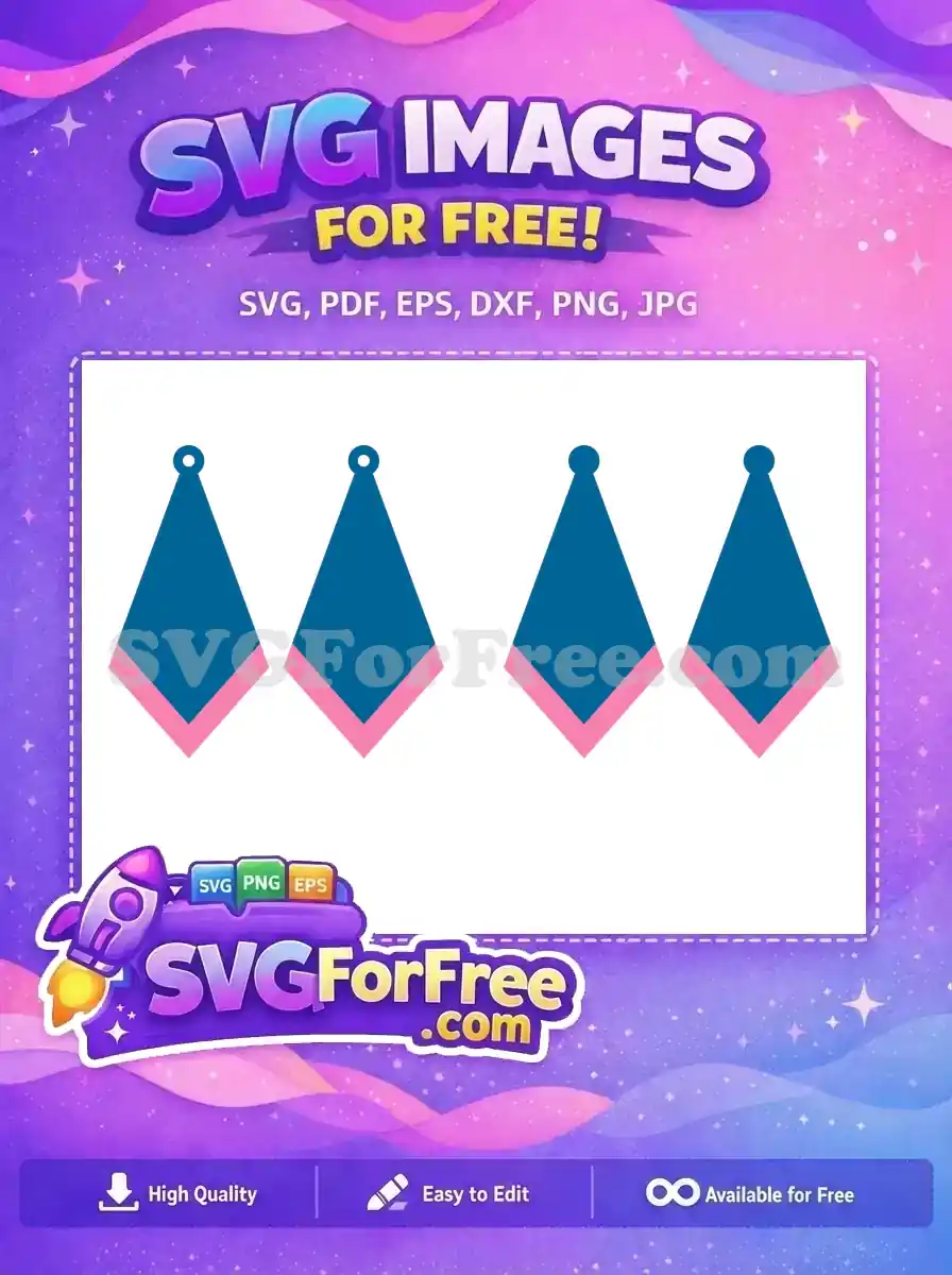 Free Teal Pink Dangle Free Easter Earring Holiday Free SVG