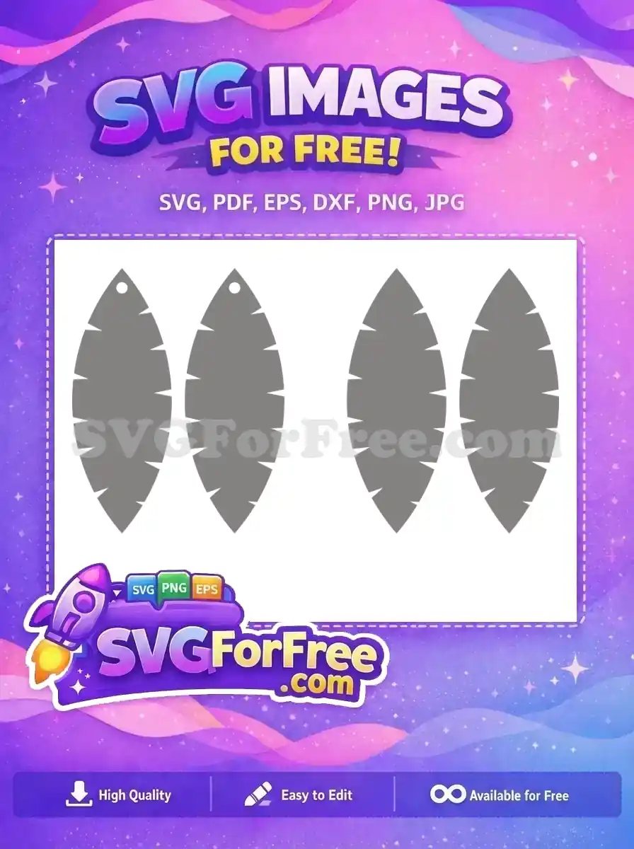 Free Delicate Leaf Earring Free Easter Decoration Craft Free SVG