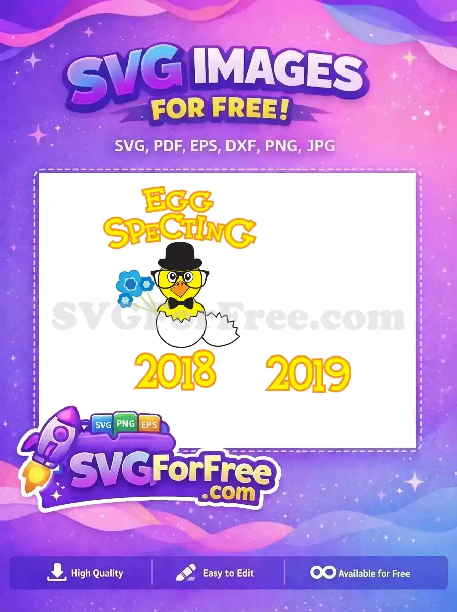 Free Chick Gentleman Free Blue Flowers Easter Free SVG