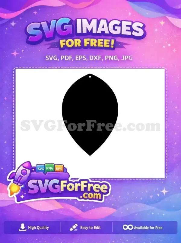 Free Teardrop Shape Free Earring Blank Easter Craft Free SVG