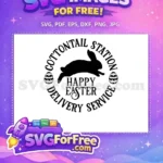Free Cottontail Bunny Free Happy Easter Eggs Delivery Service Free SVG - Instant Download