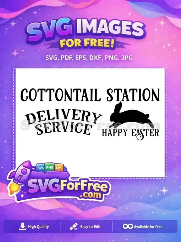 Free Hopping Rabbit Free Easter Delivery Cottontail Station Free SVG