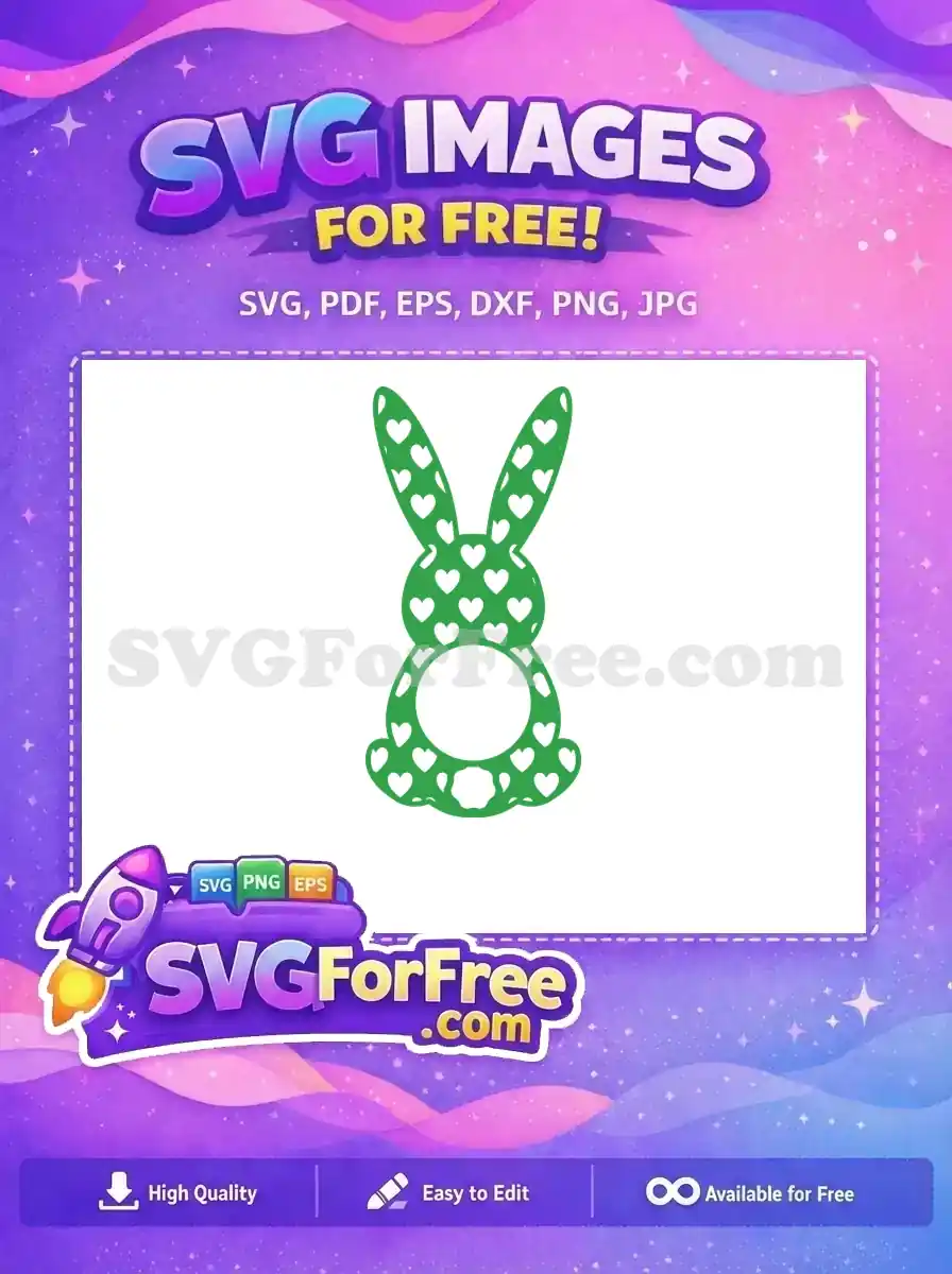 Free Green Bunny Hearts Free Monogram Easter Earring Free SVG