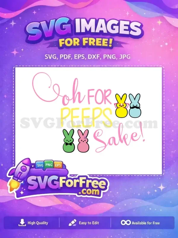 Free Colorful Peeps Free Glasses Mustache Easter Quote Free SVG