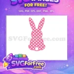 Free Pink Polka Bunny Free Easter Earring Free SVG - Instant Download
