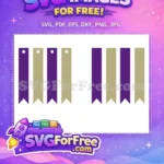 Free Purple Beige Banners Free Hole Earring Easter Free SVG - Instant Download
