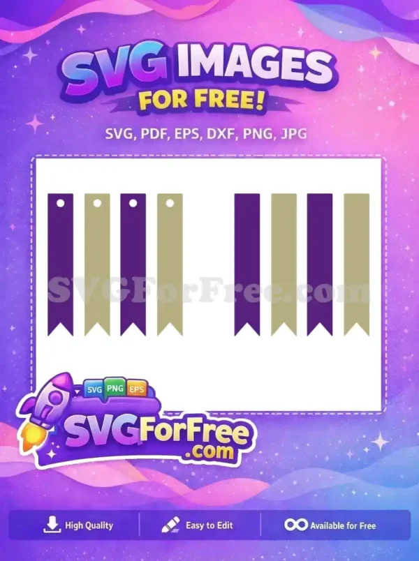 Free Purple Beige Banners Free Hole Earring Easter Free SVG