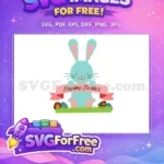Free Smiling Blue Bunny Free Colorful Easter Eggs Earring Easter Free SVG - Instant Download