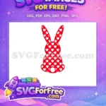 Free Red Heart Bunny Free Cute Easter Earring Free SVG - Instant Download