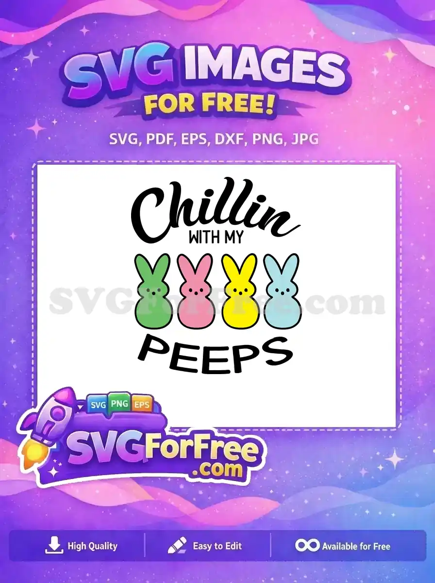 Free Colorful Peeps Free Chillin Easter Earring Design Free SVG