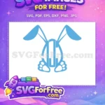 Free light blue number one Free bunny ears paw pads Easter earring Free SVG - Instant Download