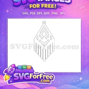 Free Abstract Chevron Diamond Free Dangle Fringe Drop Easter Earring Free SVG