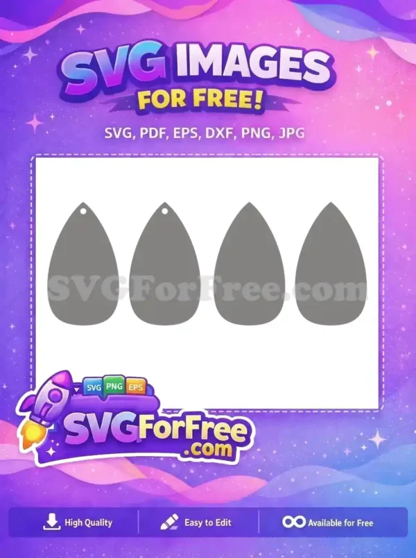 Free Teardrop Earring Design Free Blank Easter Template Simple Crafting Free SVG