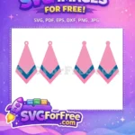 Free Pink Teal Chevron Free Drop Earring Easter Free SVG - Instant Download