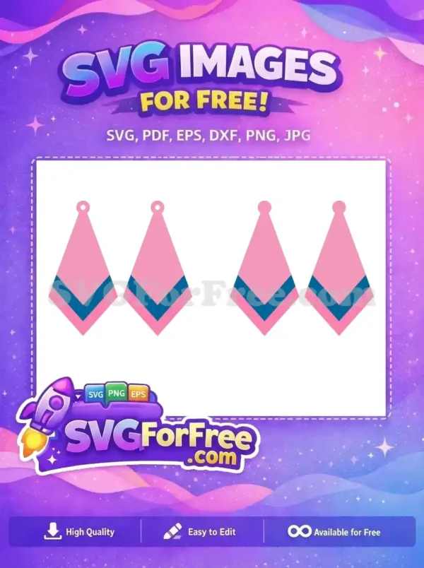 Free Pink Teal Chevron Free Drop Earring Easter Free SVG
