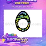 Free Wavy Colorful Abstract Design Free Ring Shape Easter Earring Free SVG - Instant Download