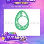 Free Green Floral Easter Free Leafy Earring Design Free SVG - Instant Download