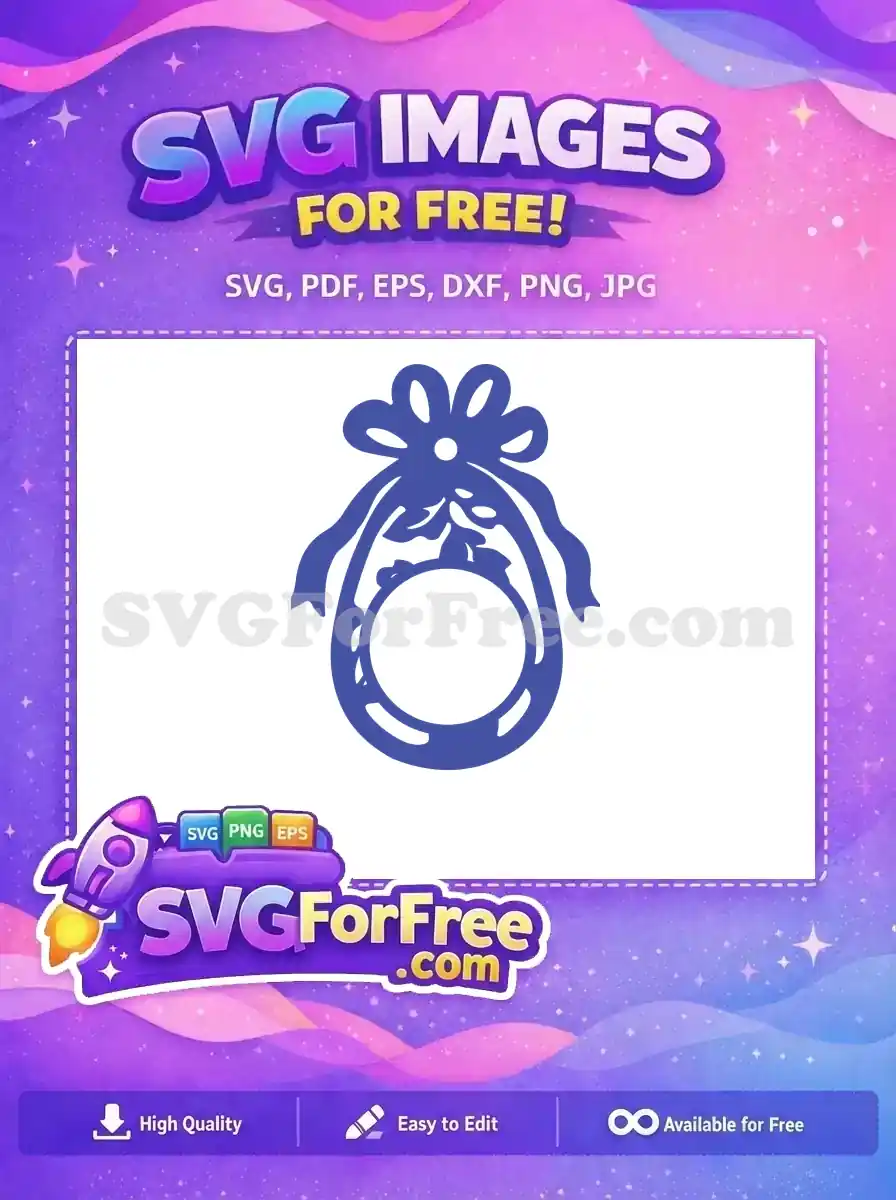 Free Blue Elegant Bow Free Decorative Easter Egg Earring Craft Free SVG