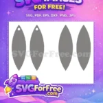 Free Plain Gray Earring Shape Free Customizable Easter Jewelry Template Free SVG - Instant Download