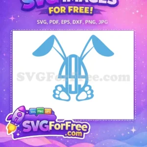 Free Blue Bunny Ears Free Bunny Paw Prints Easter Earring Free SVG