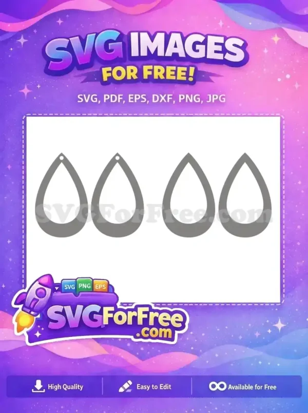 Free Gray Teardrop Outline Free Solid Earring Easter Free SVG