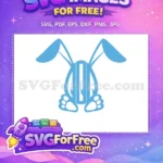 Free Blue Bunny Outline Free Monogram Earring Easter Free SVG - Instant Download