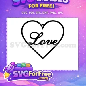 Free Black Love Heart Free Earring Decor Valentine Easter Free SVG
