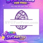 Free Purple Floral Free Split Easter Earring Free SVG - Instant Download