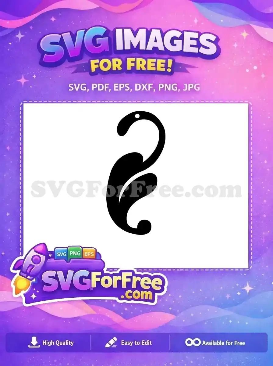Free Organic Black Swirl Earring Free Elegant Ornament Easter Free SVG