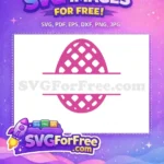 Free Pink Lattice Free Monogram Easter Egg Earring Free SVG - Instant Download