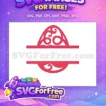 Free Pink Ornate Egg Free Swirl Split Frame Easter Craft Free SVG - Instant Download