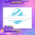 Free Light Blue Striped Egg Free Split Monogram Earring Free SVG - Instant Download