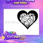 Free Black Heart Free Leafy Earring Silhouette Love Craft Free SVG - Instant Download