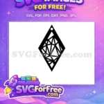 Free Geometric Diamond Earring Free Abstract Silhouette Design Free SVG - Instant Download
