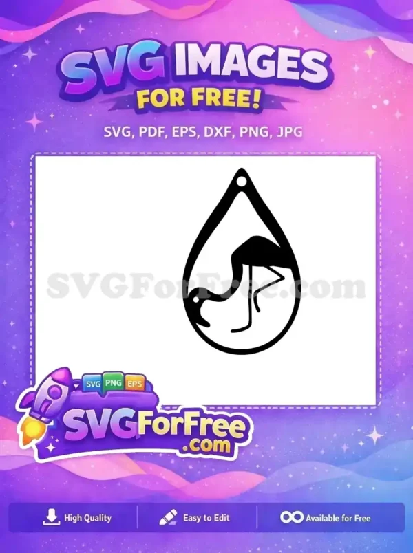 Free Silhouette Dangle Free Minimalist Earring One Free SVG