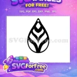 Free Organic Wavy Teardrop Free Dangle Earring Silhouette Free SVG - Instant Download
