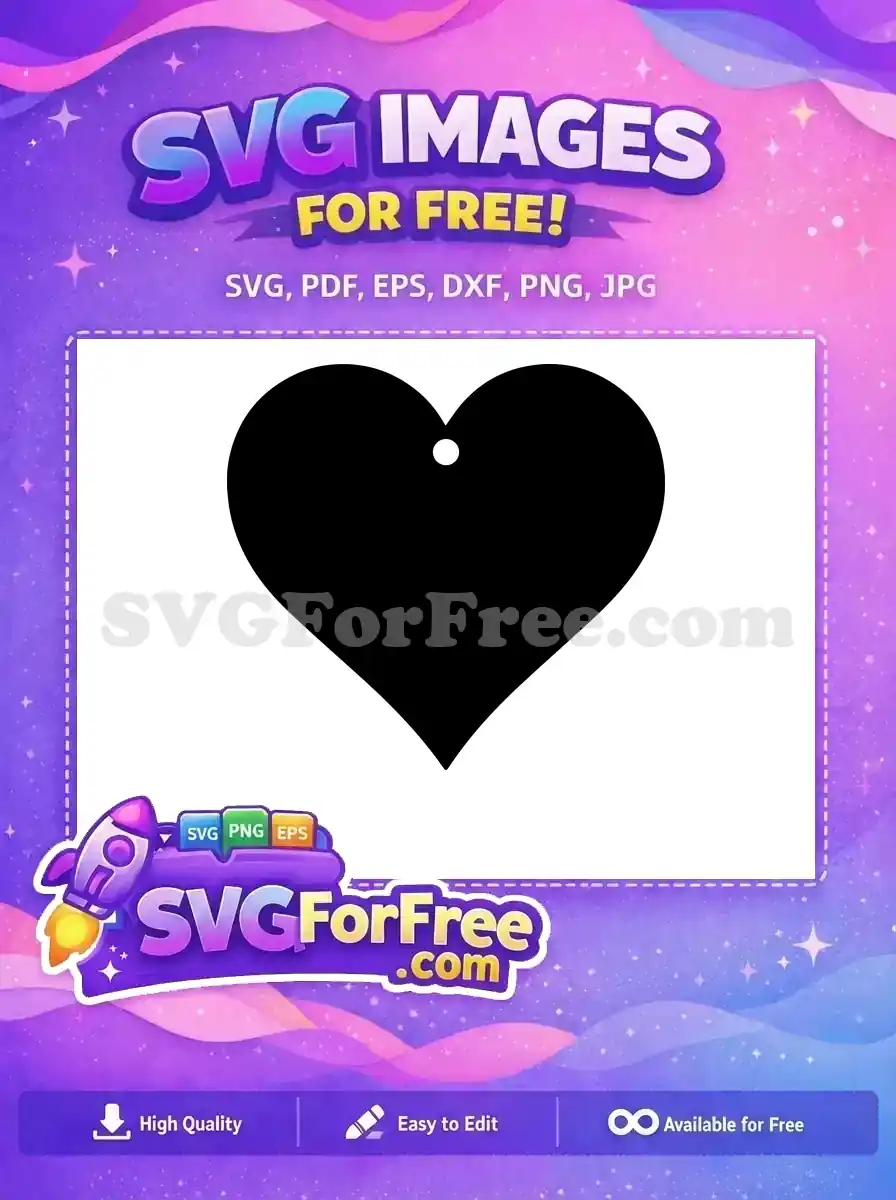 Free Black Heart Silhouette Free Dangling Earring Love Day Free SVG