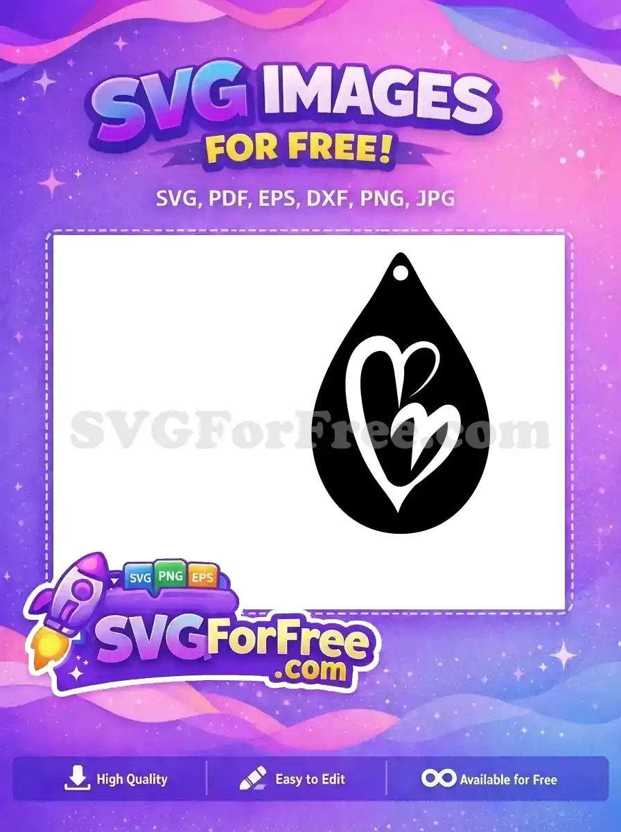 Free Elegant Intertwined Hearts Free Black Teardrop Silhouette Romantic Valentine Design Free SVG