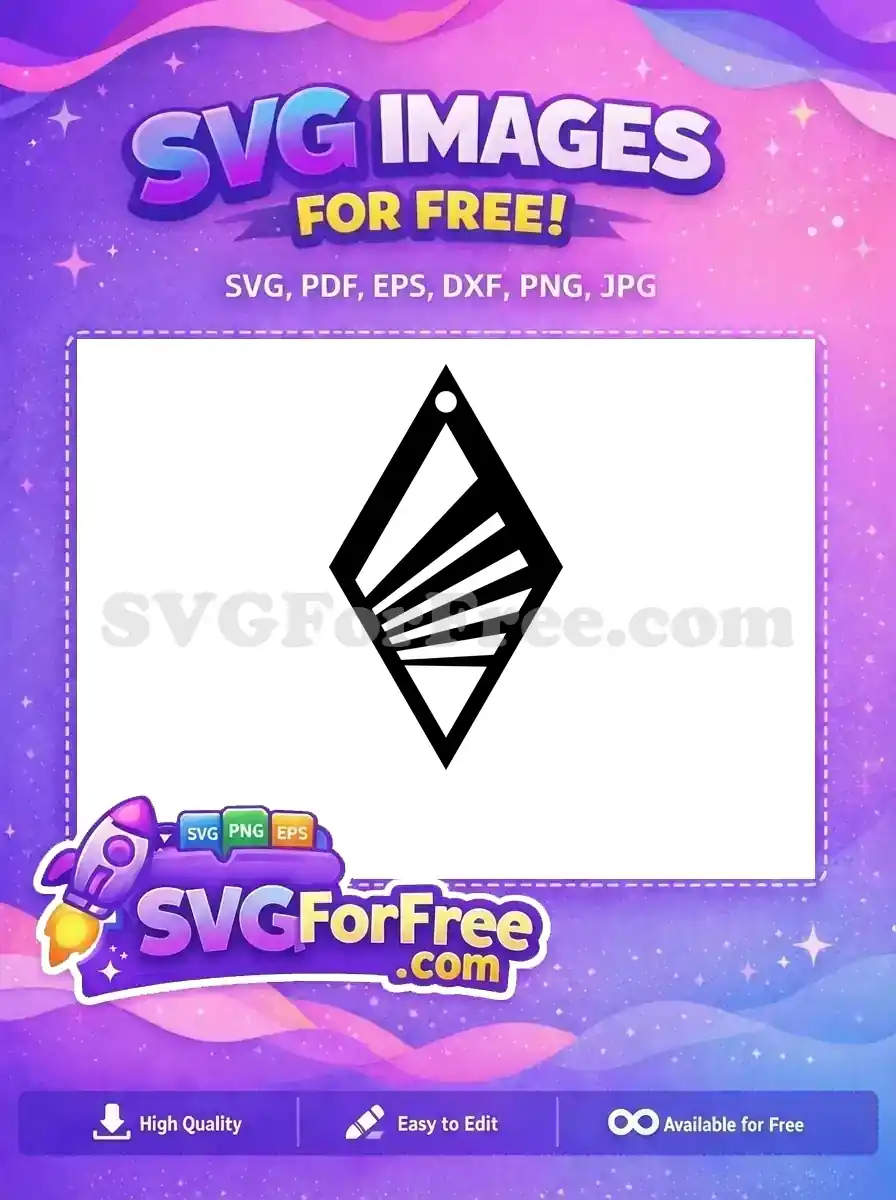Free Geometric Striped Free Black White Earring Silhouette Free SVG