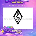 Free Black Treble Clef Free Diamond Earring Music Free SVG - Instant Download