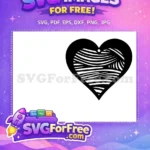 Free Black Heart Free Wavy Silhouette Earring Love Free SVG - Instant Download